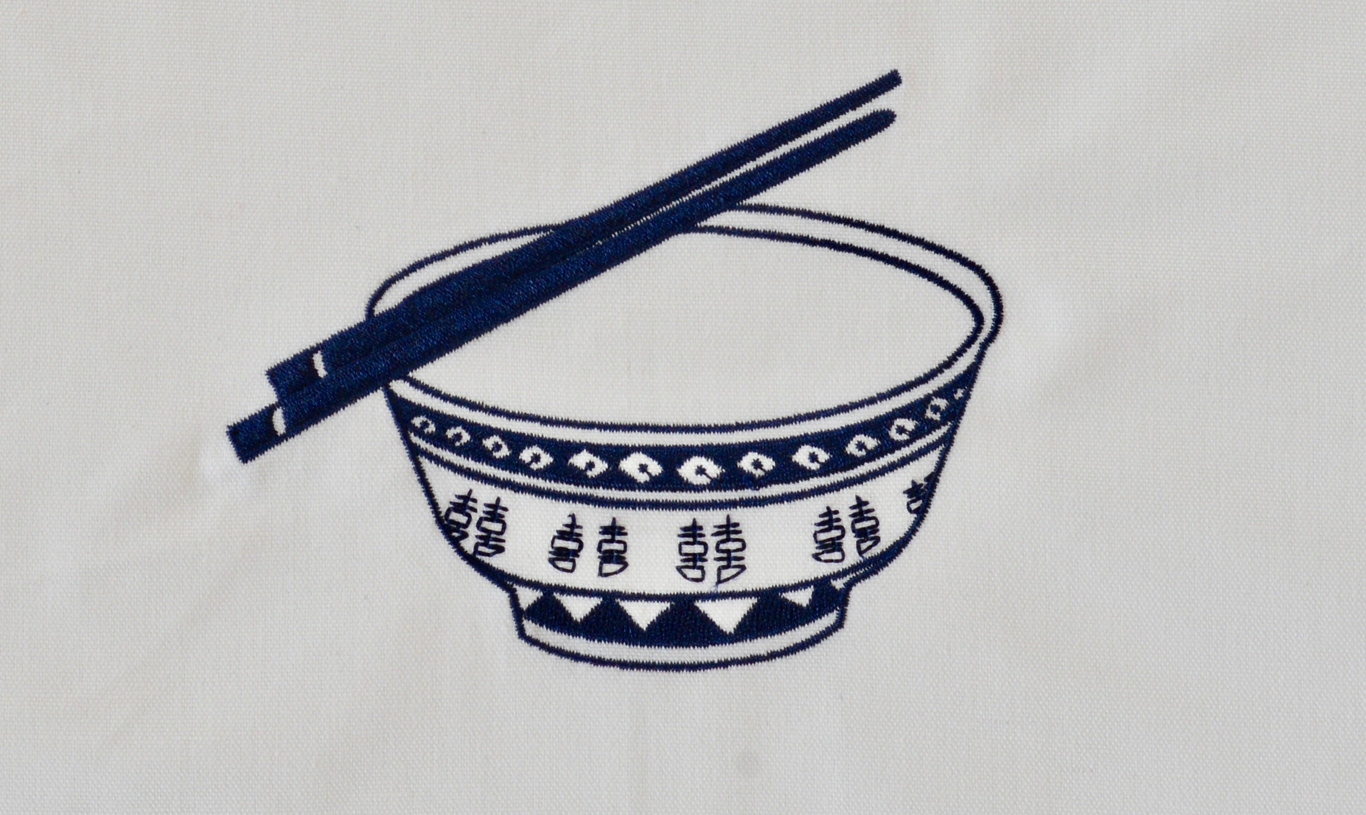 Tea Towel with Blue Rice Bowl