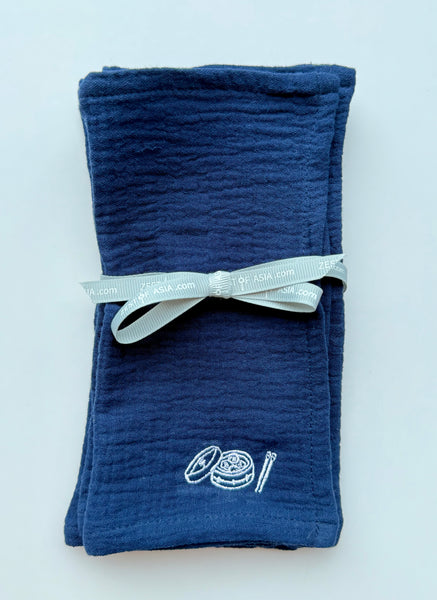 Muslin Cocktail Napkins Navy Blue - Set of 4 pieces
