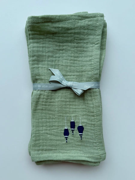 Muslin Cocktail Napkins Celadon - Set of 4 pieces