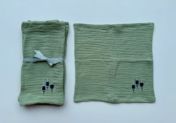 Muslin Cocktail Napkins Celadon - Set of 4 pieces