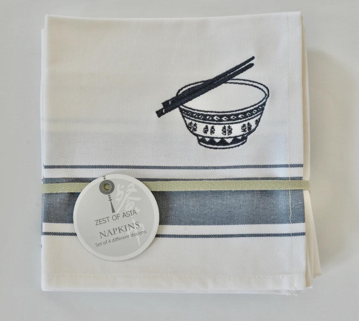 Napkins with Grey Singapore symbols - Set of 4 pieces