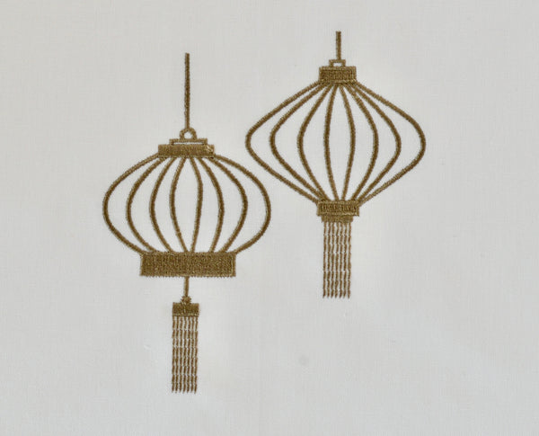 Tea towel with Golden Lanterns