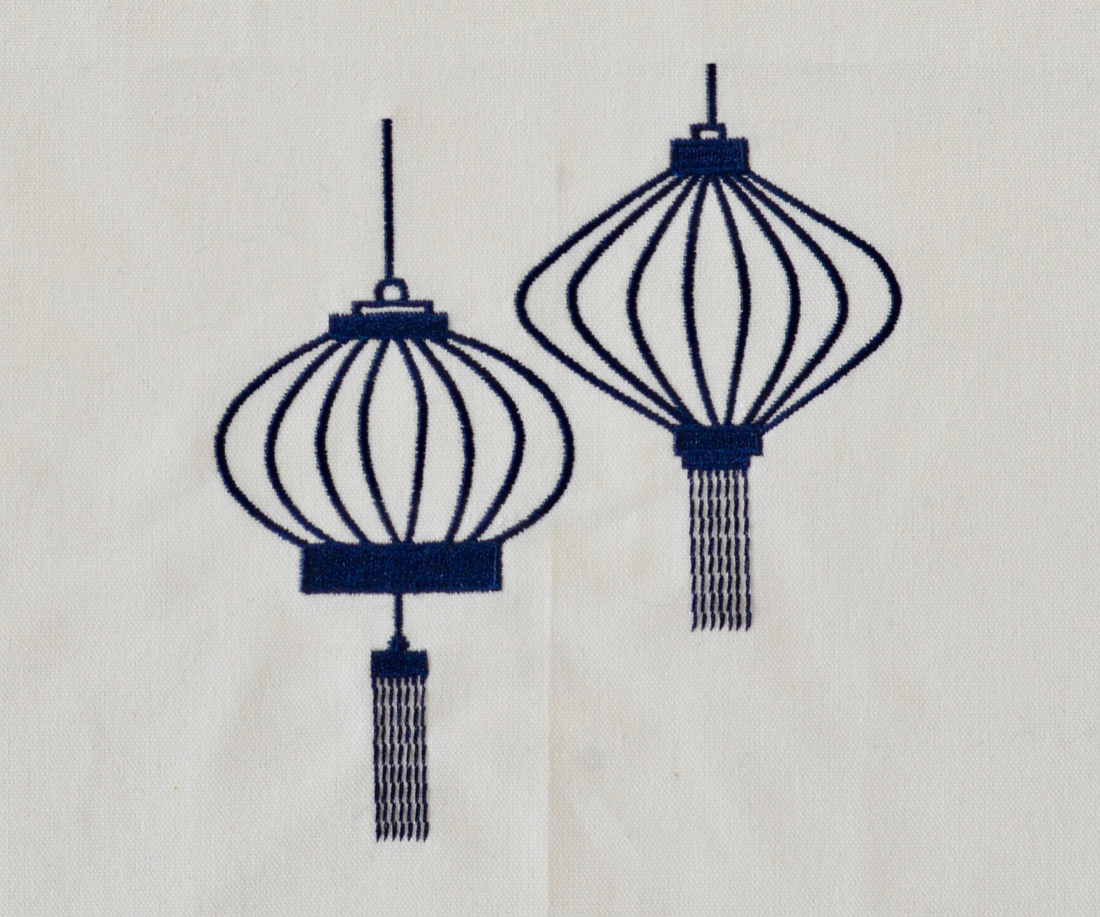 Tea towel with Blue Lanterns