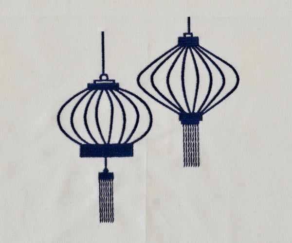 Tea towel with Blue Lanterns