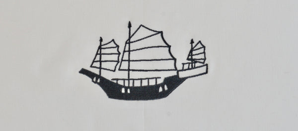 Tea towel with Grey Junk
