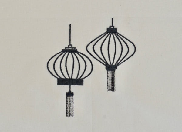 Tea towel with Grey Lanterns
