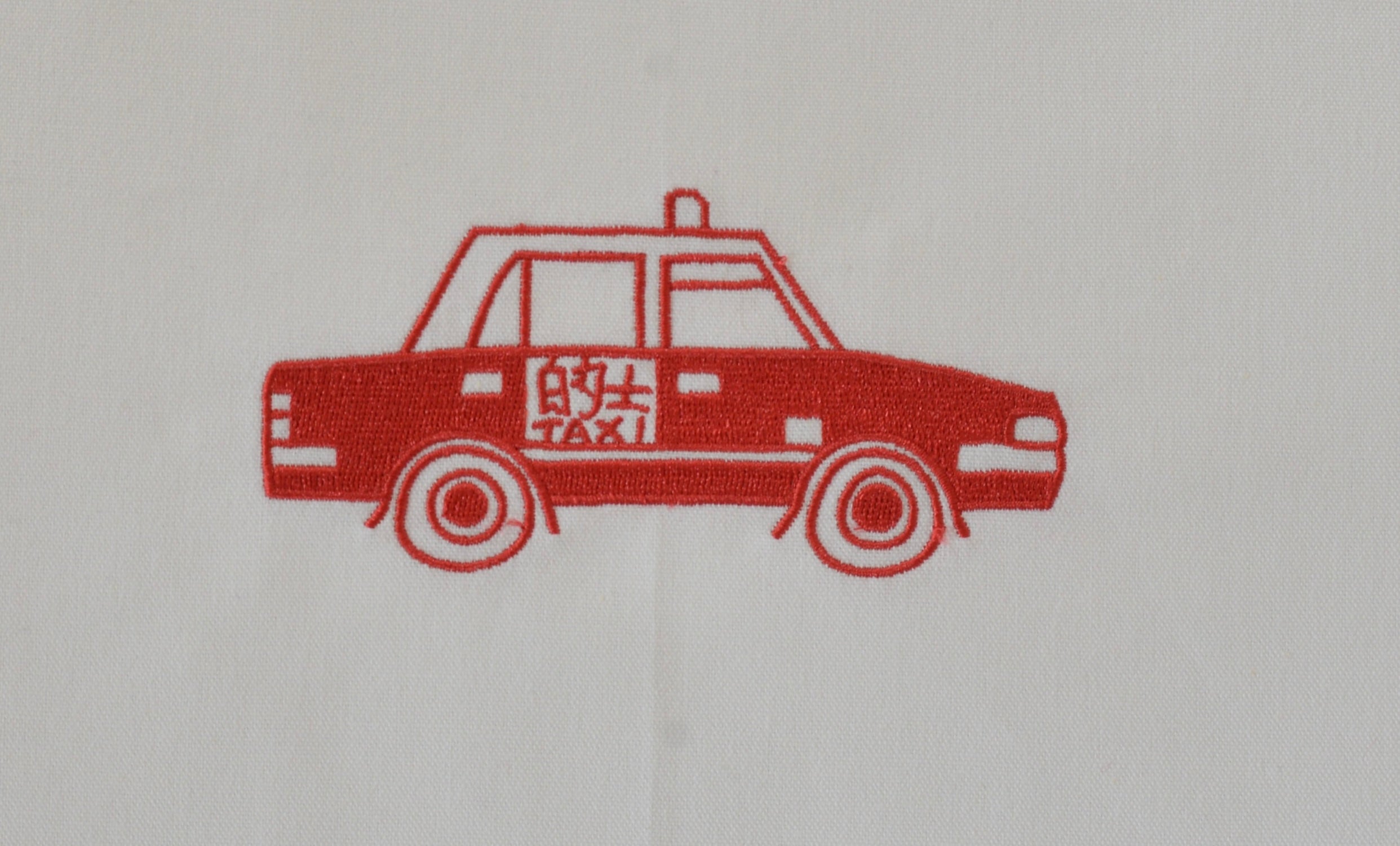 Tea towel with Red Hong-Kong Taxi