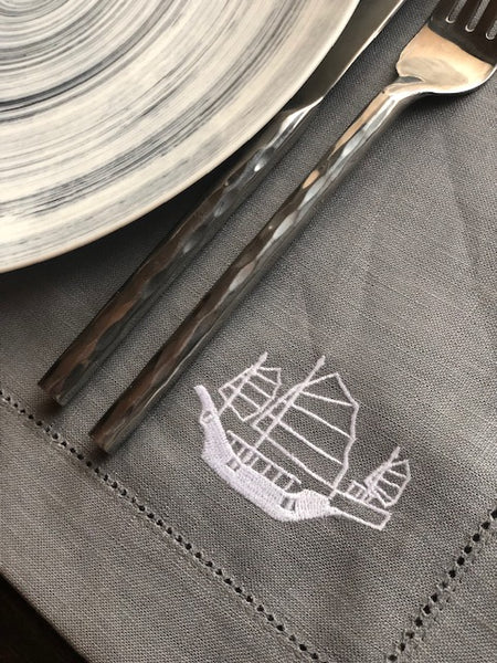 Grey Linen Placemats - Set of 4 pieces