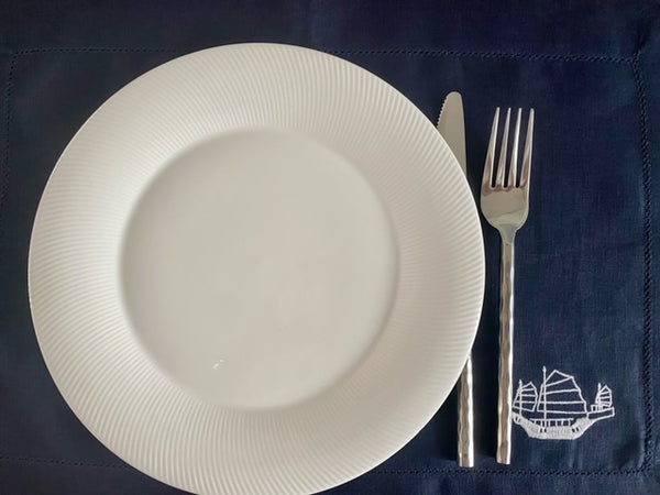 Navy Blue Linen Placemats - Set of 4 pieces