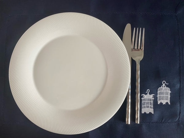 Navy Blue Linen Placemats - Set of 4 pieces