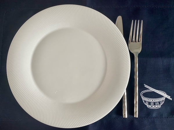 Navy Blue Linen Placemats - Set of 4 pieces