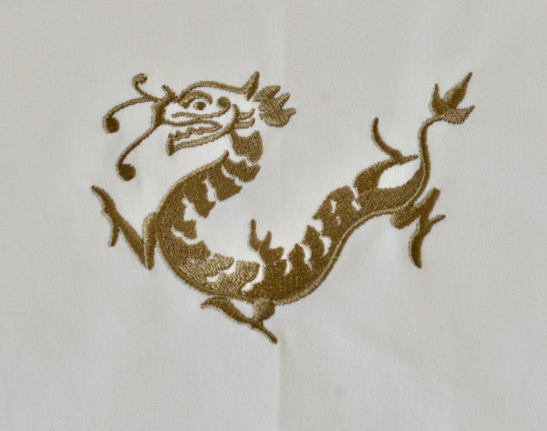 Tea towel with Golden Dragon