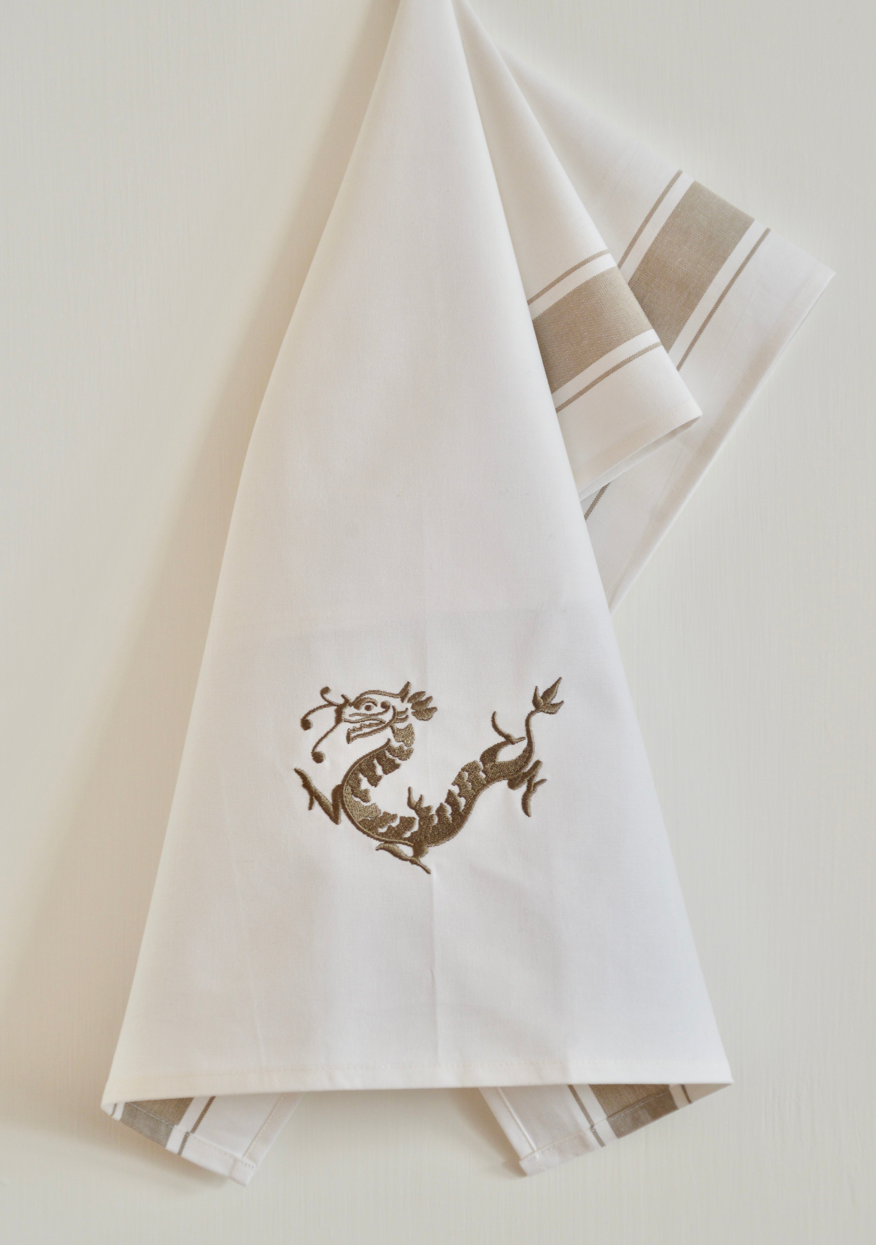 Tea towel with Golden Dragon