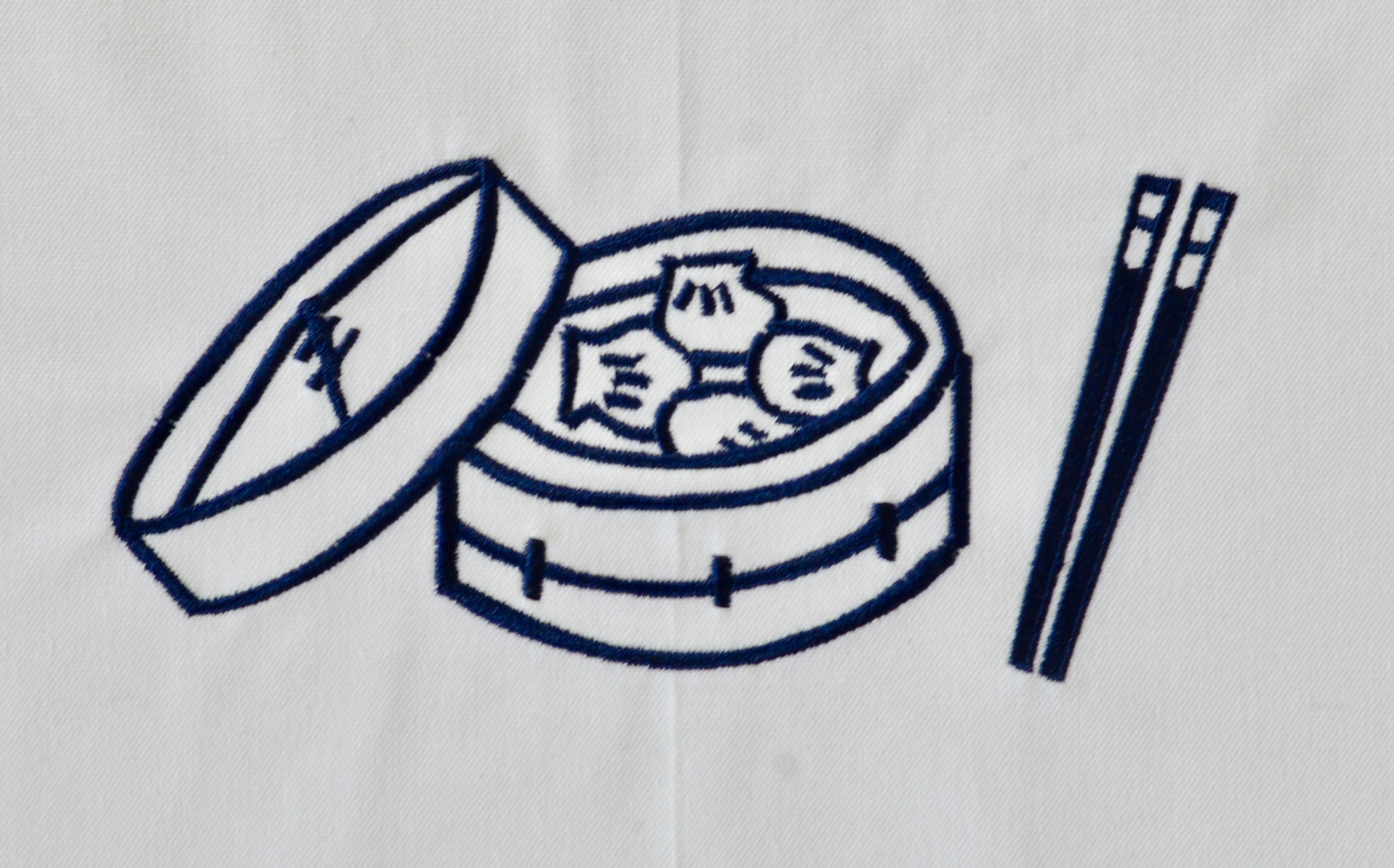 Tea towel with Blue Dim Sum Basket