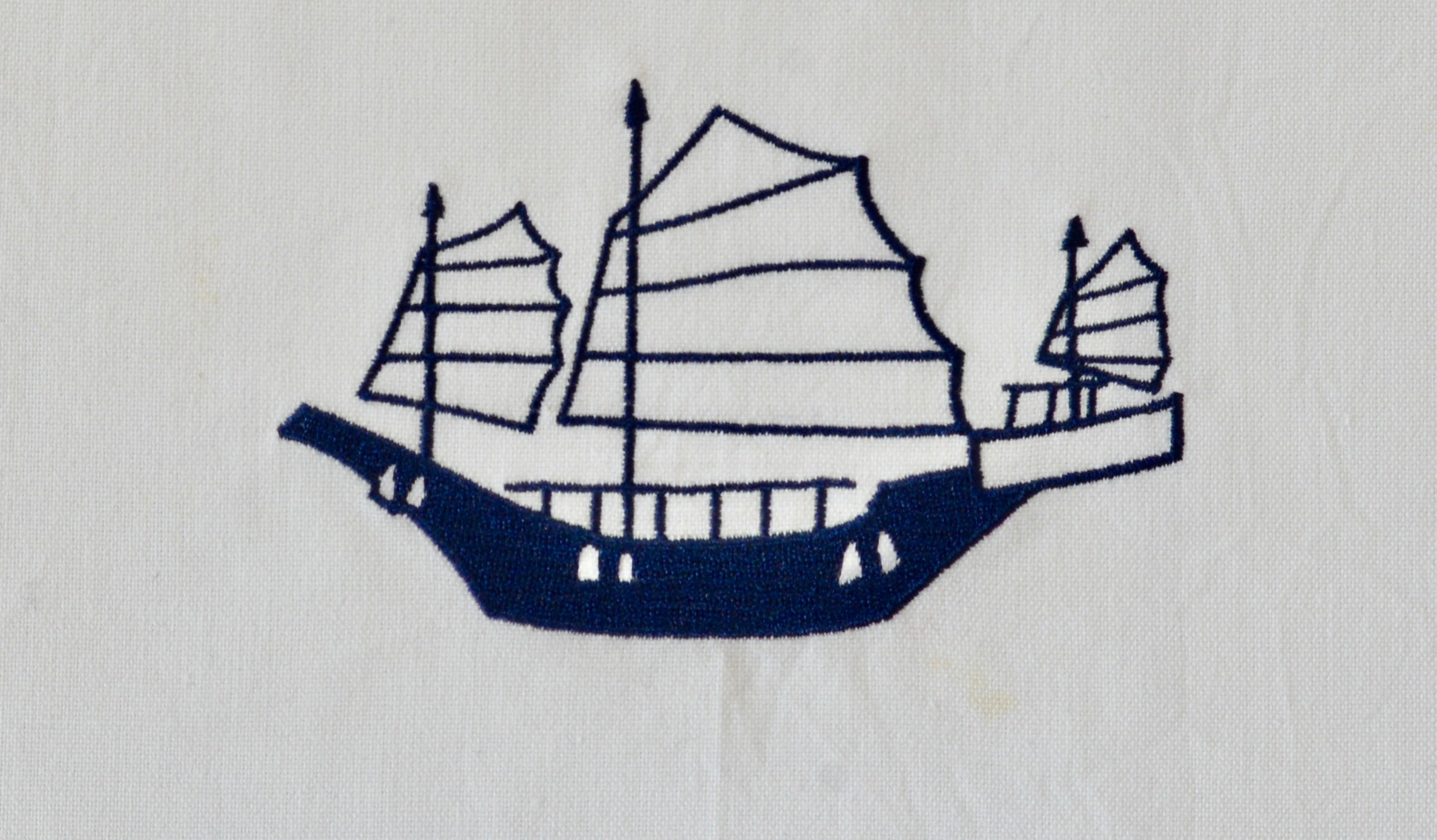 Tea towel with Blue Junk