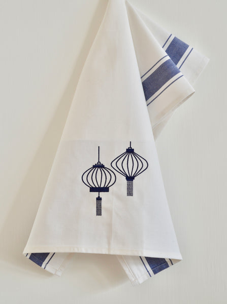 Tea towel with Blue Lanterns