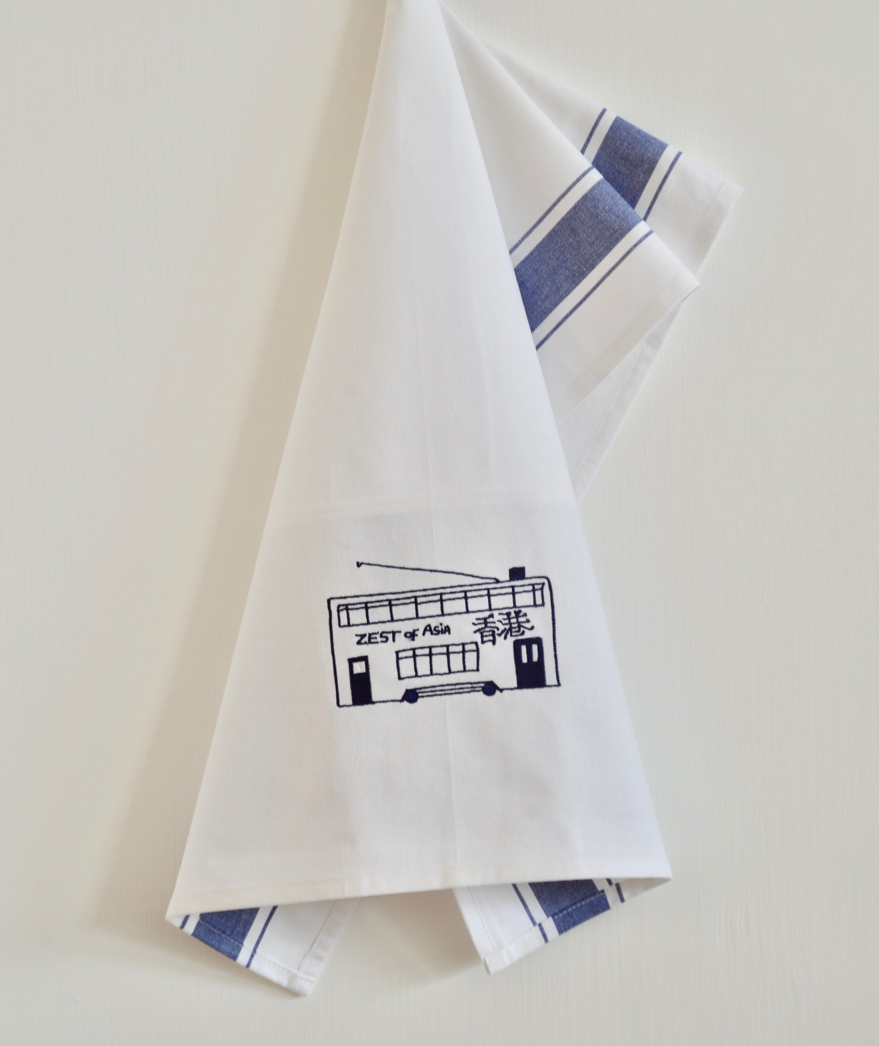 Tea towel with Blue Tram