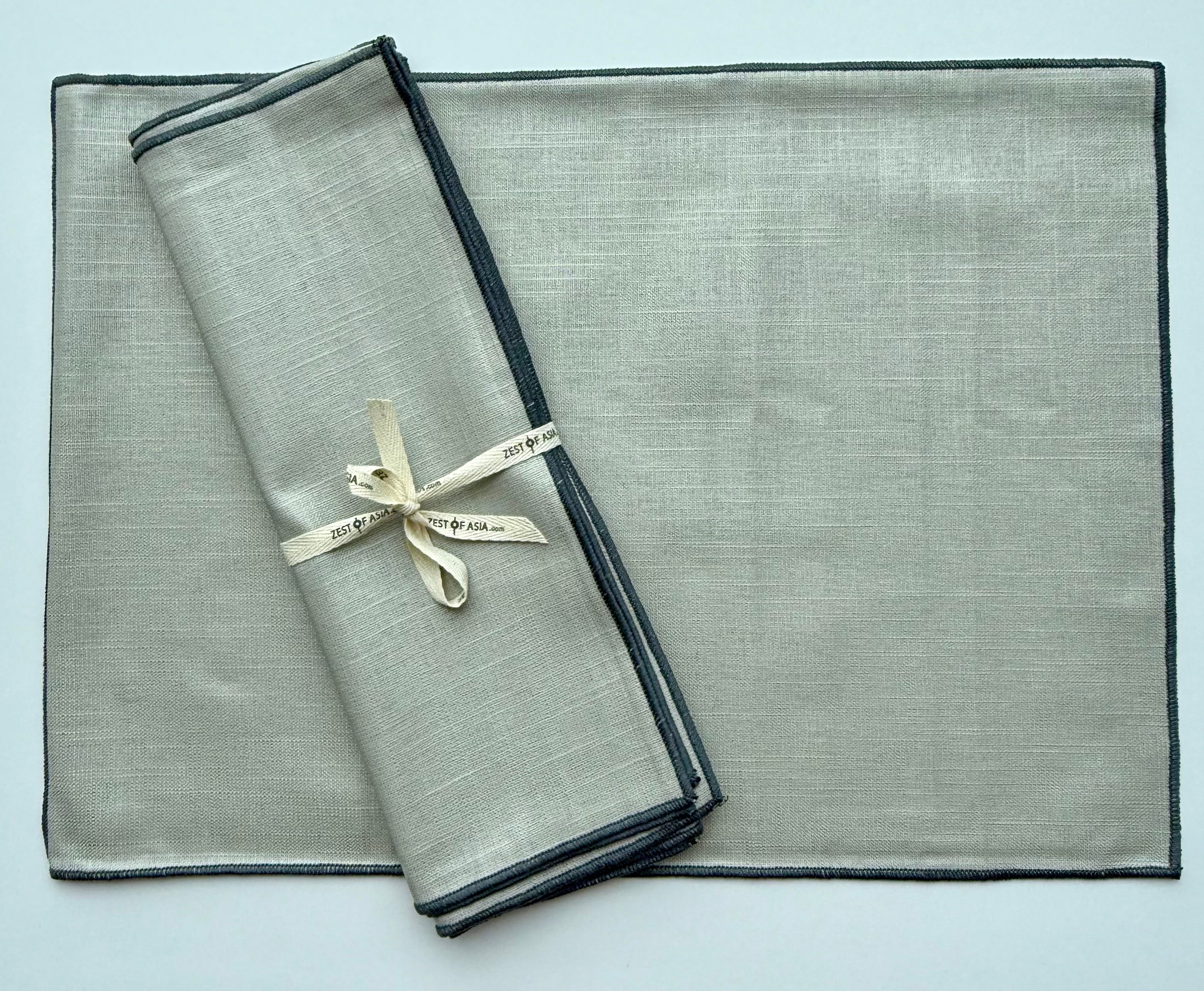 Beige Coated Linen Placemats - Set of 4 pieces