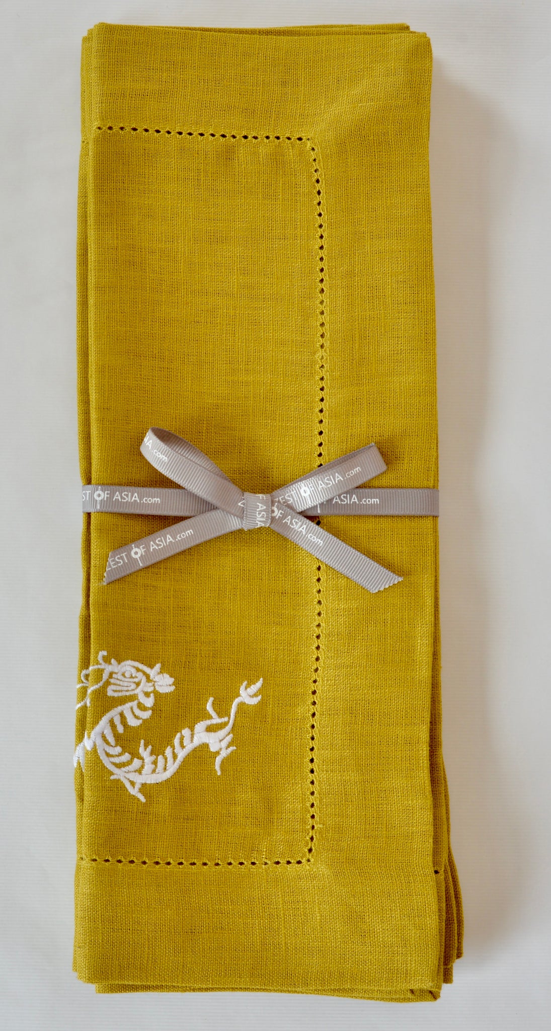 Golden Linen Placemats with Dragon - Set of 4 pieces
