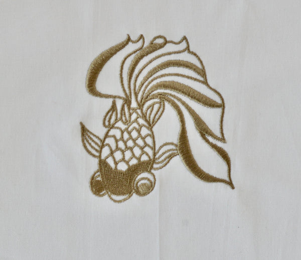 Tea towel with Golden Goldfish