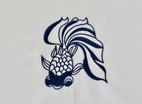 Tea towel with Blue Goldfish