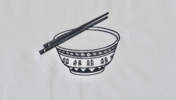 Tea Towel with Grey Rice Bowl