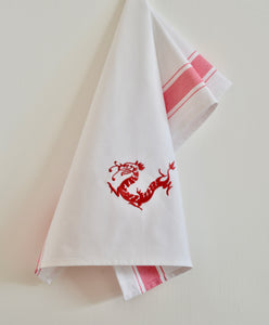 Tea towel with Red Dragon