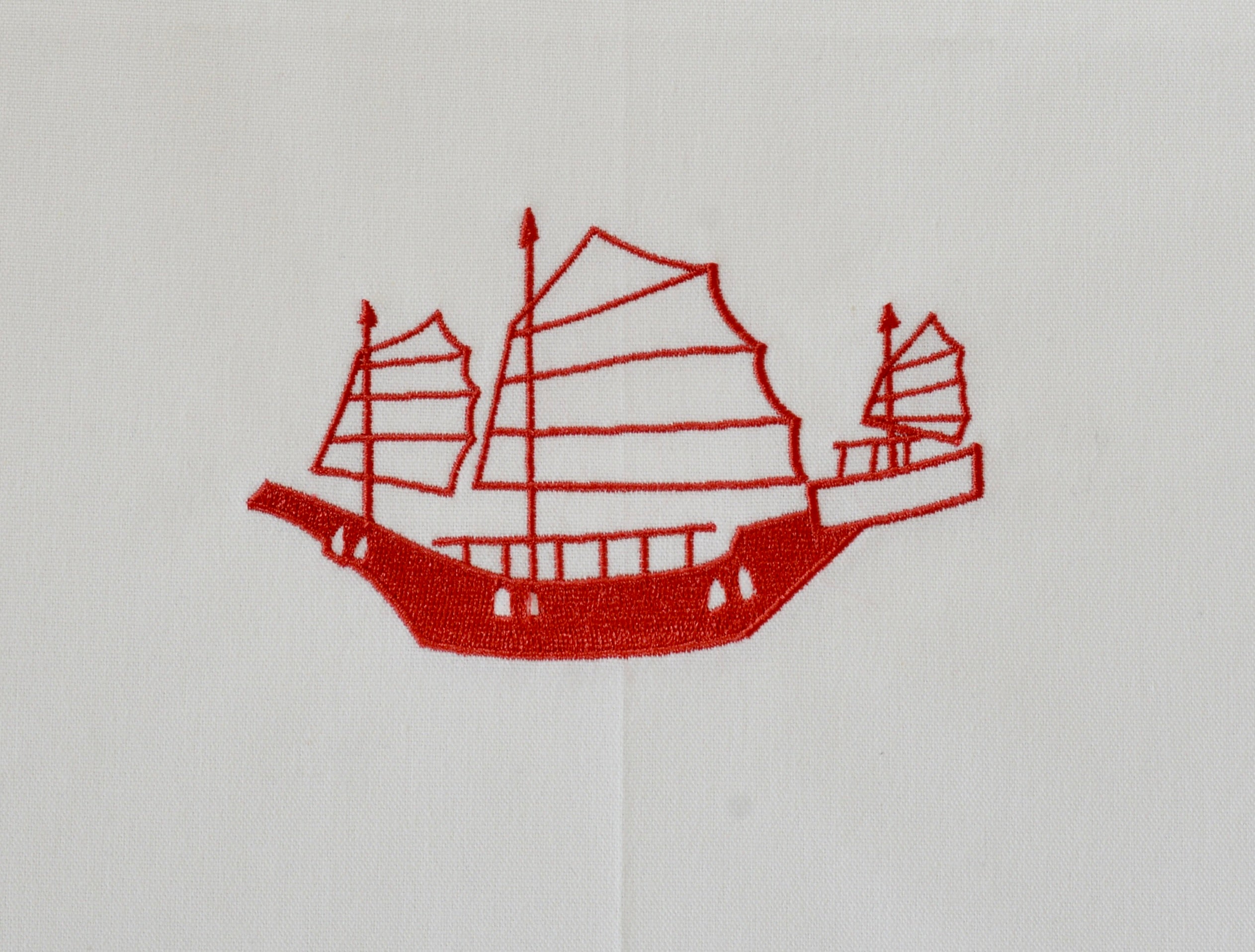 Tea towel with Red Junk