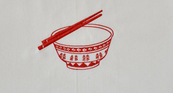 Tea towel with Red Rice Bowl