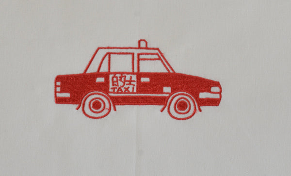 Tea towel with Red Taxi