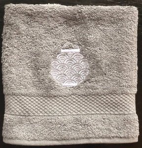 Grey Face Towel with White Lantern