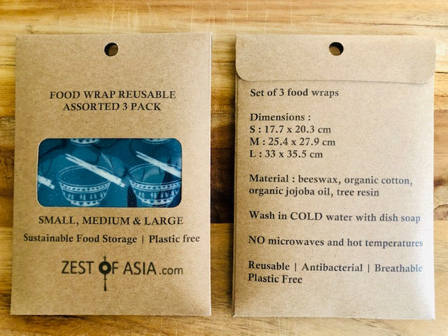 Sustainable Food Wraps - Assorted Set of 3 sizes