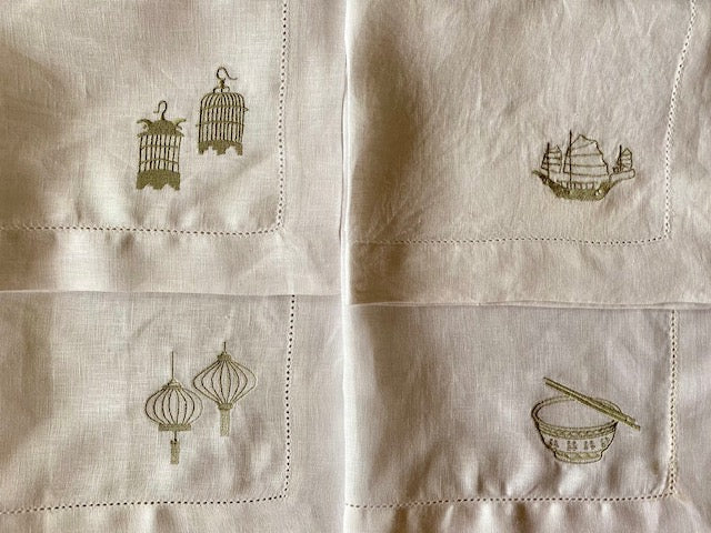 White Linen Placemats - Set of 4 pieces